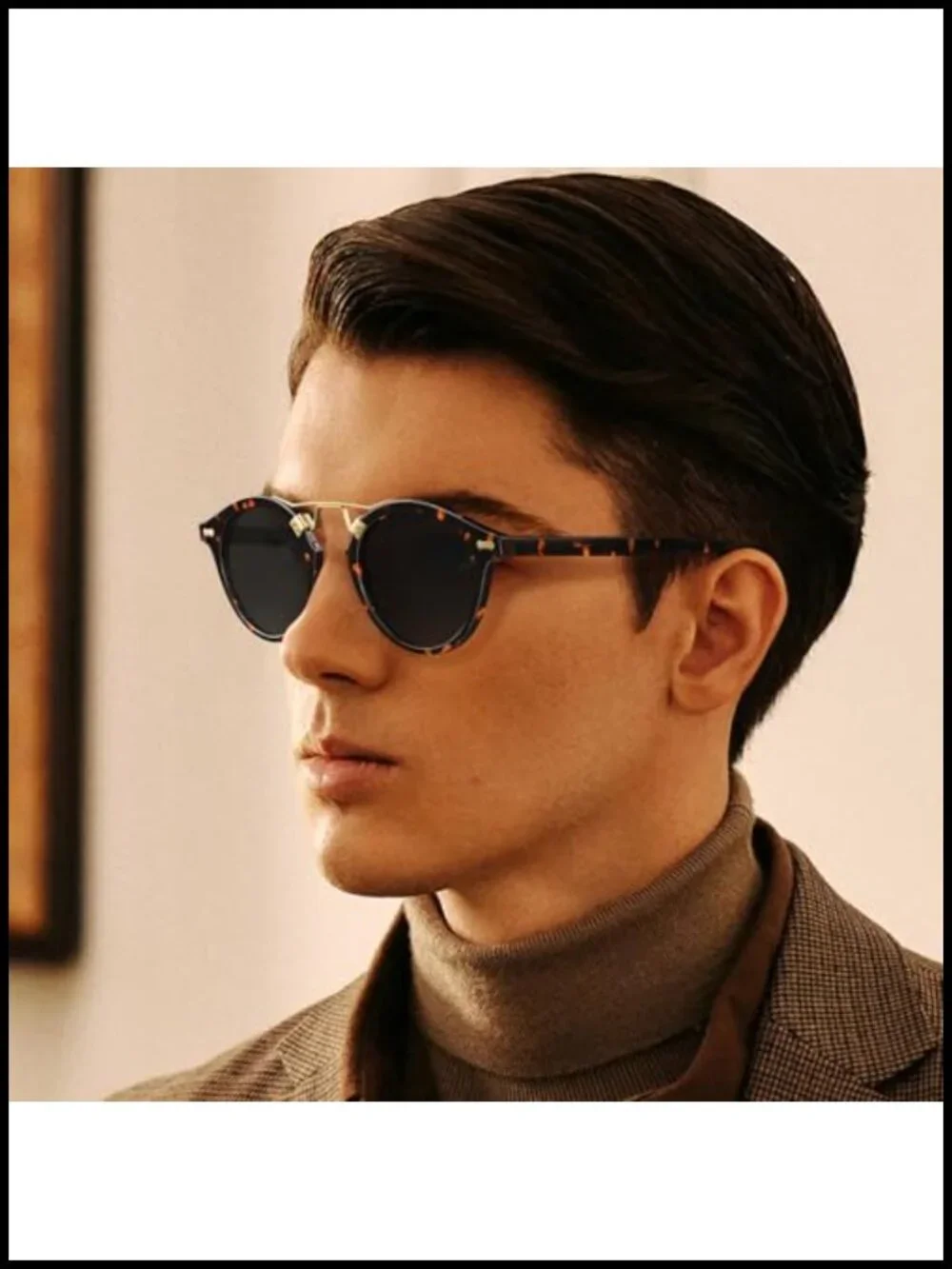 Retro Round Acetate Polarized Sunglasses UV Protection